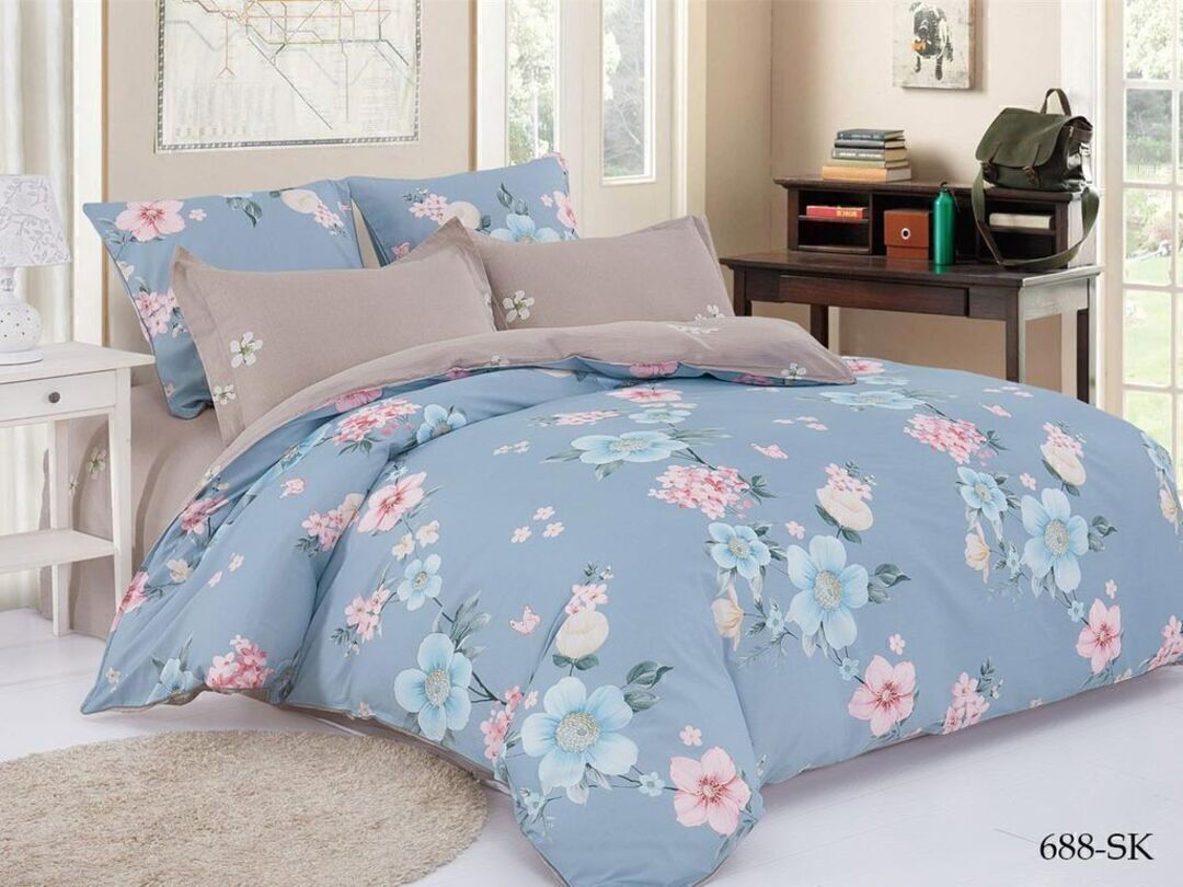КПБ евро сатин в коробке Satin de Luxe SK Клео <688-SK>