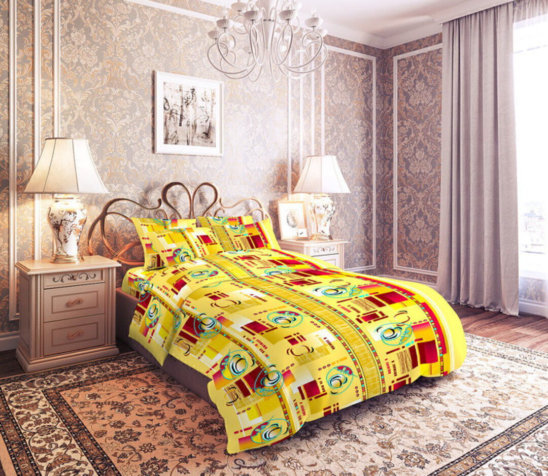 Простыня 1,5сп бязь 125 (150*210) Реноме <3147-2 Голливуд> (арт.35/103)