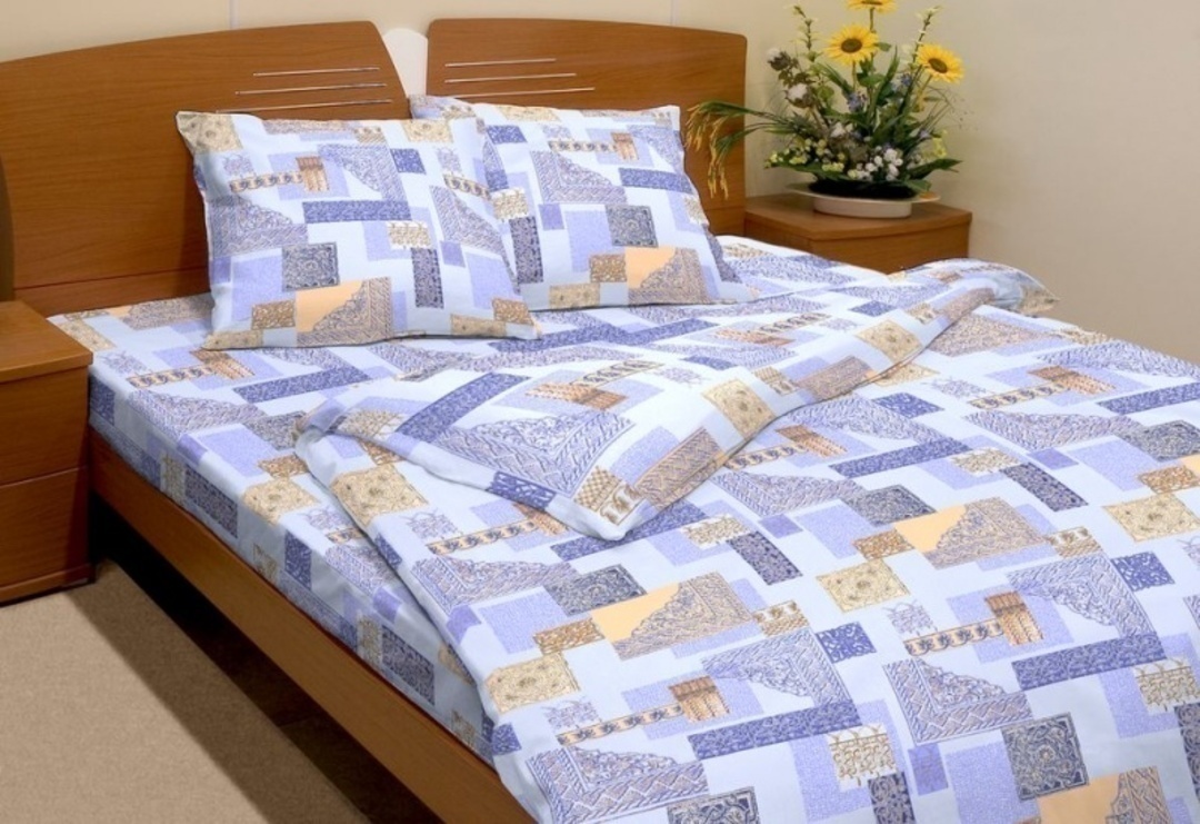 Простыня 1,5сп бязь 125 (150*210) Реноме <1292-1 Арабески> (арт.35/103)