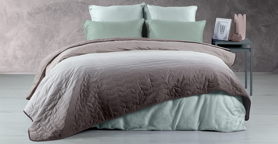 Покрывало стеганое хлопковое Ombre Wenge, Coffee