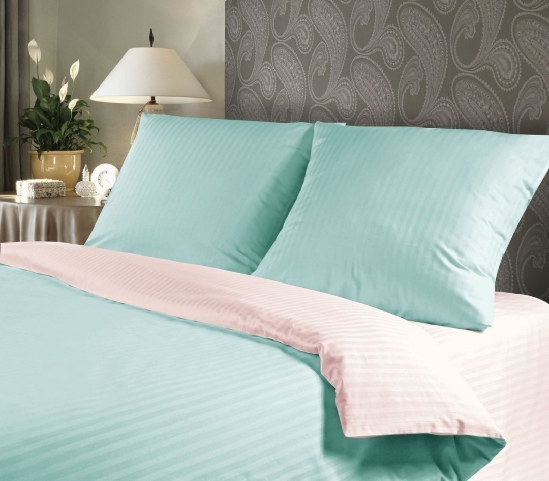 КПБ 2сп страйп-сатин (нав 70*70) Verossa Stripe <8274/10 Blue Sky>