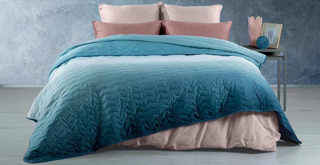Покрывало стеганое хлопковое Ombre Wenge, Silver