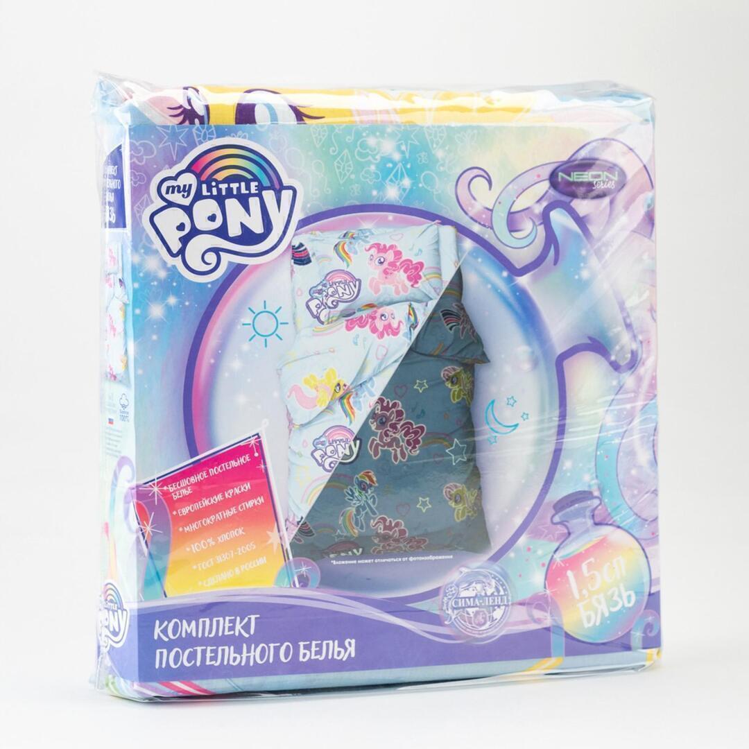 КПБ детский 1,5сп бязь Мульты <5270995  Rainbow vibes  My Little Pony Neon>