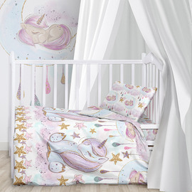КПБ в детскую кроватку поплин Juno <695864 Unicorns>