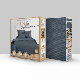 КПБ 2сп перкаль (нав 70*70) Fine Line <рис. 50117-1/40625-11 Блеск антрацита Art>