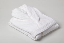 Халат махровый шалька, цвет белый<все размеры>(Текстиль для отелей)