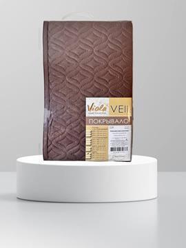 Покрывало окантованное микрофибра Viola, ПМ-101, коричневый/бежевый