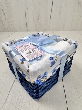 Набор салфеток в подарочной корзинке Cherir/Черир М<4290018-5, 6 предметов 30*30, синий>(Новогодний ассортимент)