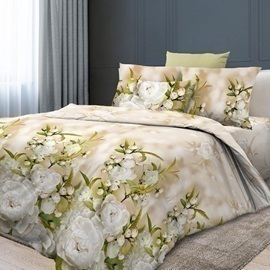 Пододеяльник 1,5сп (145*210) бязь Премиум Реноме<6321-1 Белые бутоны> (арт.38/006)