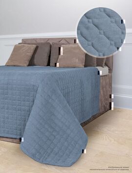 Покрывало ультрастеп однотонное полисатин Бояртекс, 16-4019, голубой