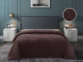 Покрывало стеганое велюровое Luxor, 19-0913, Chocolate QV
